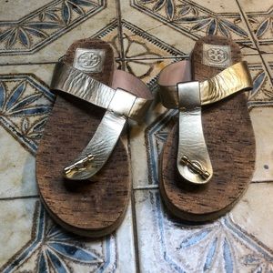 Tory Burch gold sandals
